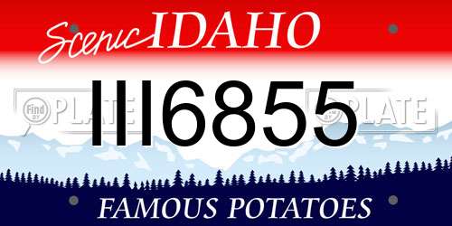 III6855 Idaho License Plate