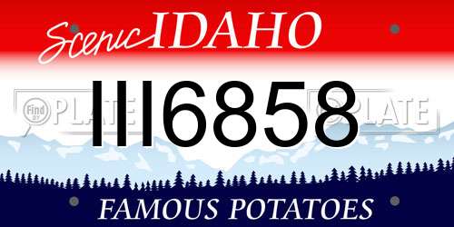 III6858 Idaho License Plate