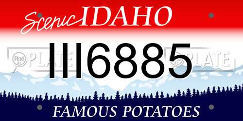 III6885 Idaho License Plate