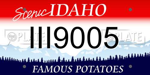 III9005 Idaho License Plate