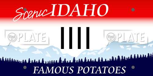 IIII Idaho License Plate