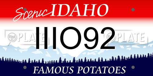 IIIO92 Idaho License Plate