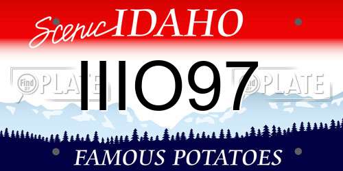 IIIO97 Idaho License Plate