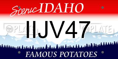 IIJV47 Idaho License Plate