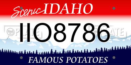 IIO8786 Idaho License Plate