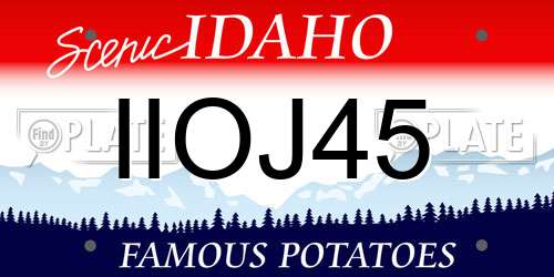IIOJ45 Idaho License Plate