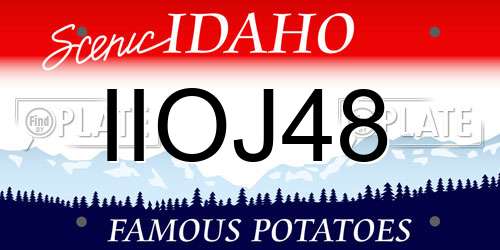 IIOJ48 Idaho License Plate