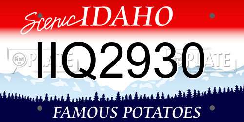 IIQ2930 Idaho License Plate