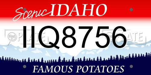 IIQ8756 Idaho License Plate