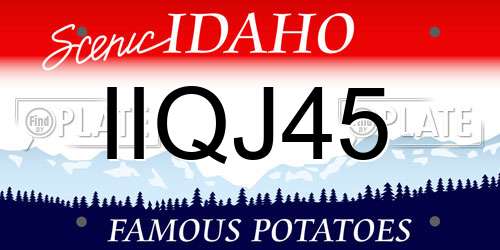 IIQJ45 Idaho License Plate