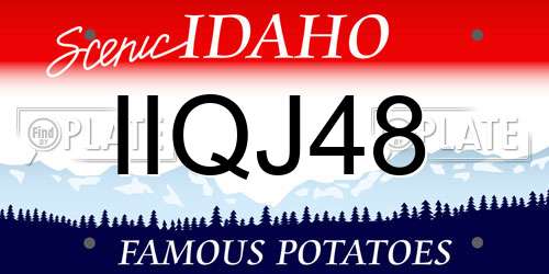 IIQJ48 Idaho License Plate