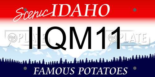 IIQM11 Idaho License Plate