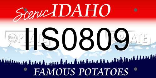 IIS0809 Idaho License Plate