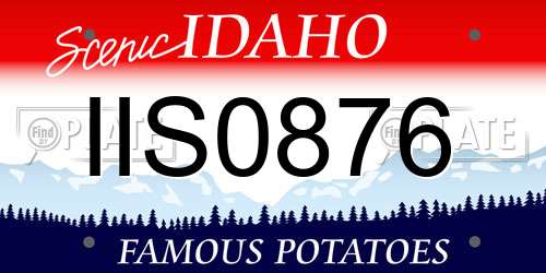 IIS0876 Idaho License Plate