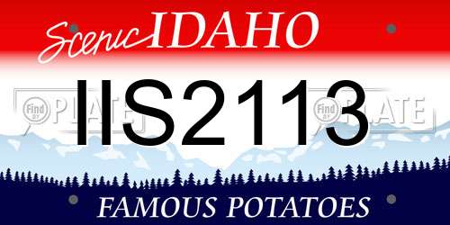 IIS2113 Idaho License Plate