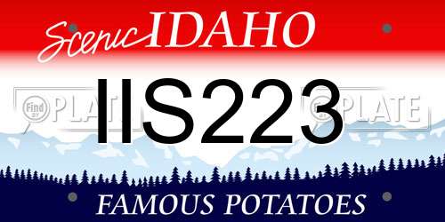 IIS223 Idaho License Plate