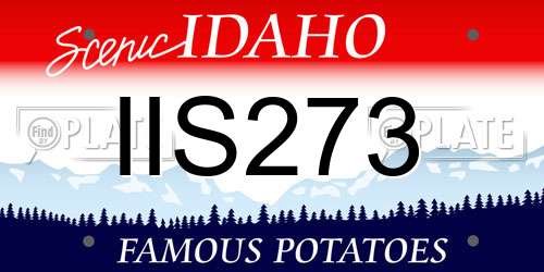 IIS273 Idaho License Plate