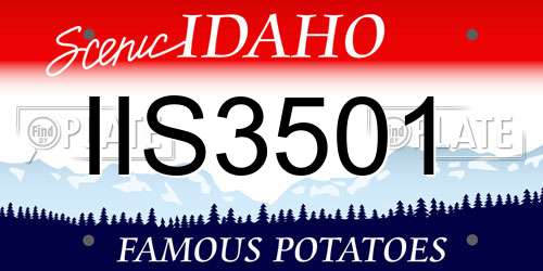 IIS3501 Idaho License Plate
