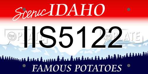IIS5122 Idaho License Plate