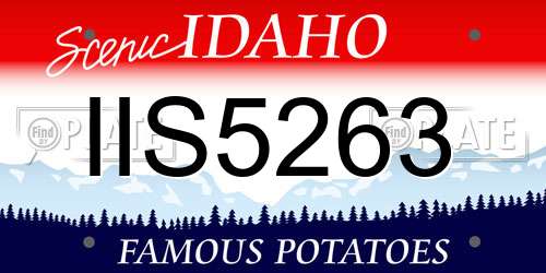 IIS5263 Idaho License Plate