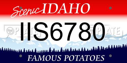 IIS6780 Idaho License Plate