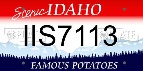 IIS7113 Idaho License Plate