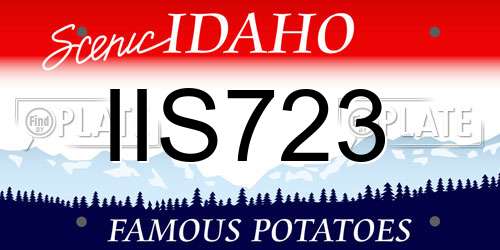 IIS723 Idaho License Plate