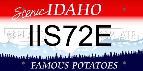 IIS72E Idaho License Plate