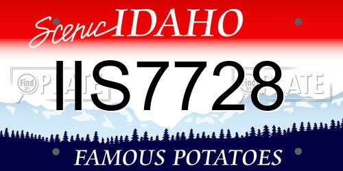 IIS7728 Idaho License Plate