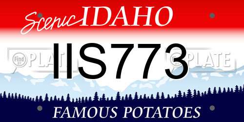 IIS773 Idaho License Plate