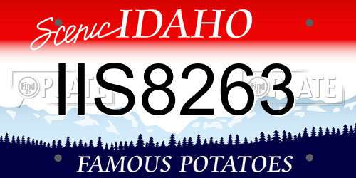 IIS8263 Idaho License Plate