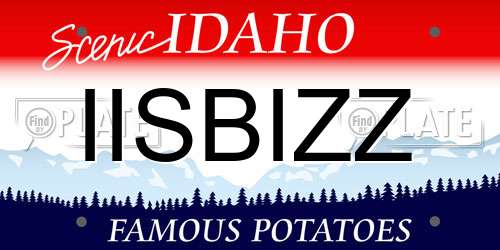IISBIZZ Idaho License Plate