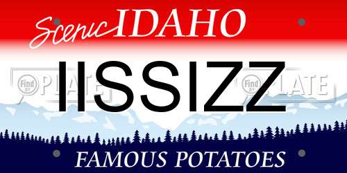 IISSIZZ Idaho License Plate