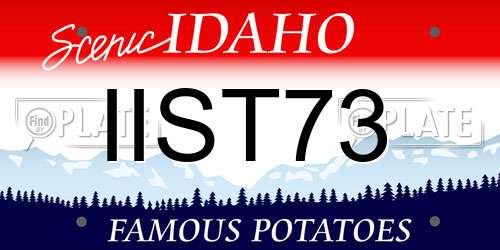 IIST73 Idaho License Plate