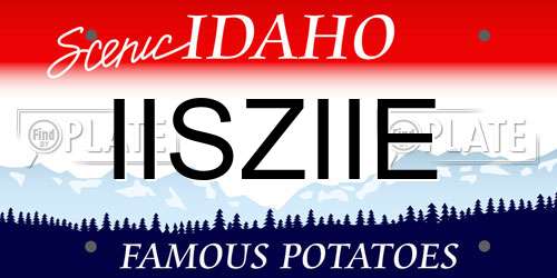 IISZIIE Idaho License Plate
