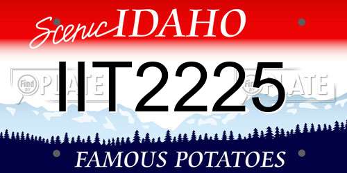 IIT2225 Idaho License Plate