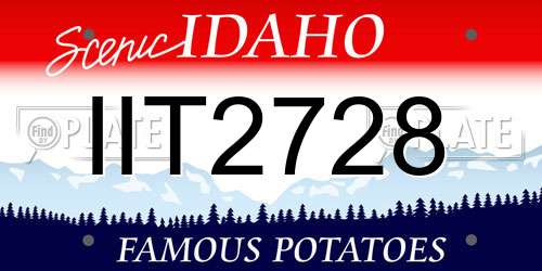 IIT2728 Idaho License Plate