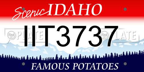 IIT3737 Idaho License Plate