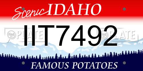 IIT7492 Idaho License Plate
