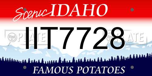 IIT7728 Idaho License Plate