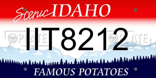 IIT8212 Idaho License Plate