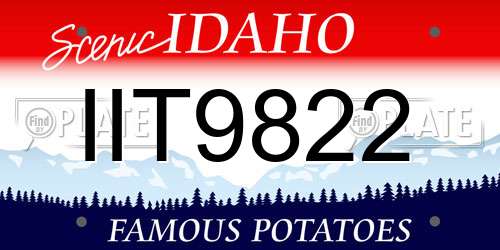 IIT9822 Idaho License Plate