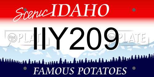 IIY209 Idaho License Plate