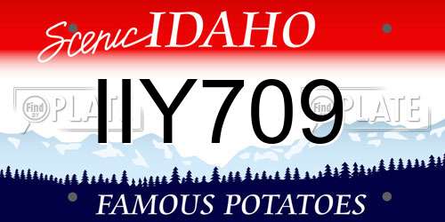 IIY709 Idaho License Plate