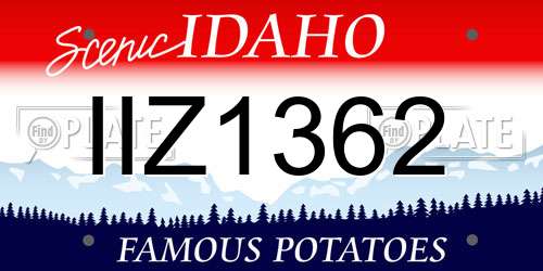 IIZ1362 Idaho License Plate