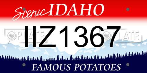 IIZ1367 Idaho License Plate