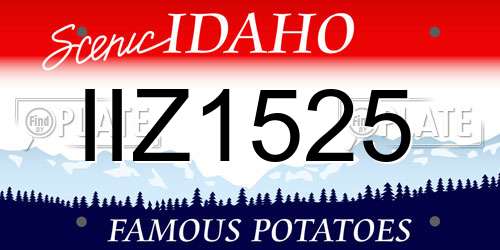 IIZ1525 Idaho License Plate