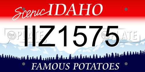 IIZ1575 Idaho License Plate