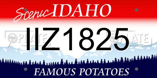 IIZ1825 Idaho License Plate