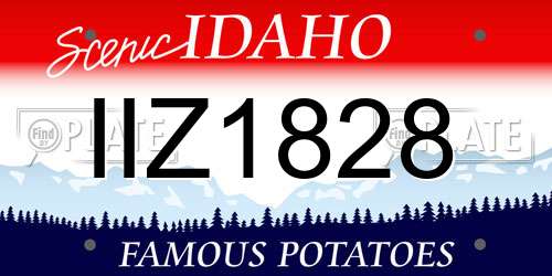 IIZ1828 Idaho License Plate